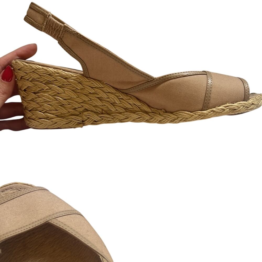 Lauren Ralph Lauren catrin sz 8.5b wedge espadrilles khaki jute sandals - Picture 11 of 15